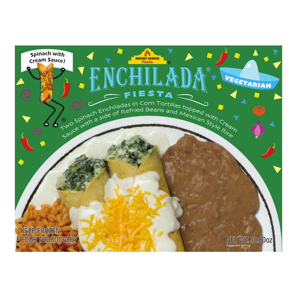 Night Hawk Spinach & Cream Sauce Enchiladas Frozen Meal, 10.8 oz