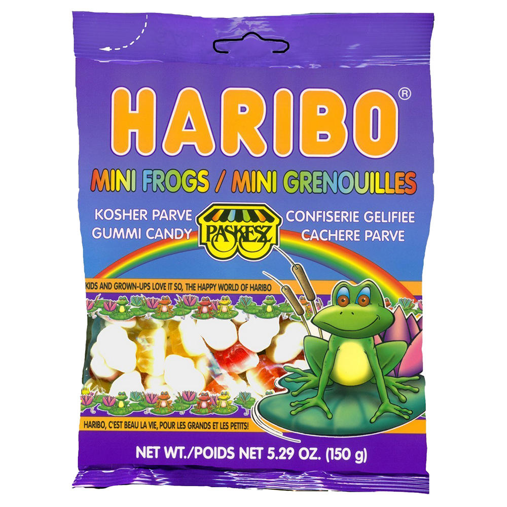 Haribo Kosher Mini Frogs Gummi Candy, 5.29 oz