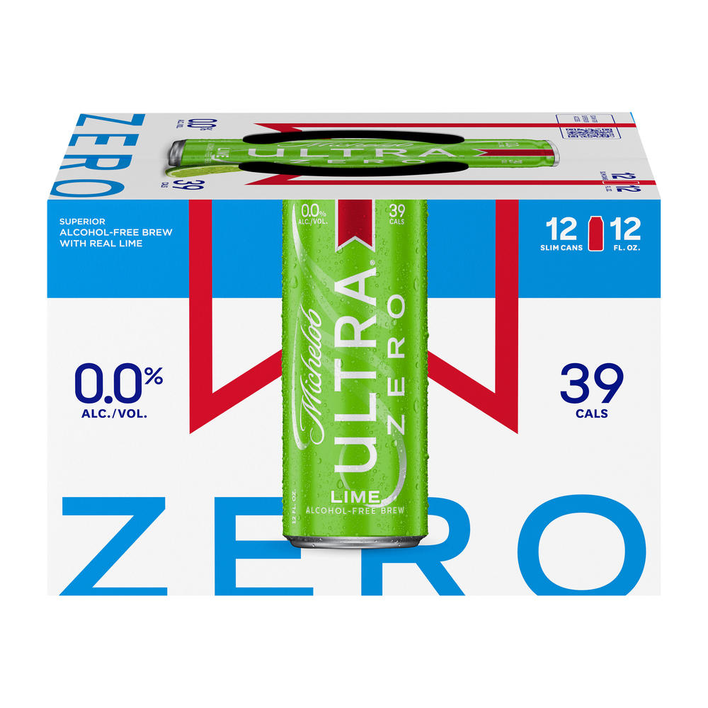 Michelob ULTRA ZERO Non-Alcoholic American Lager Beer 12 pk Cans - Lime, 12 oz