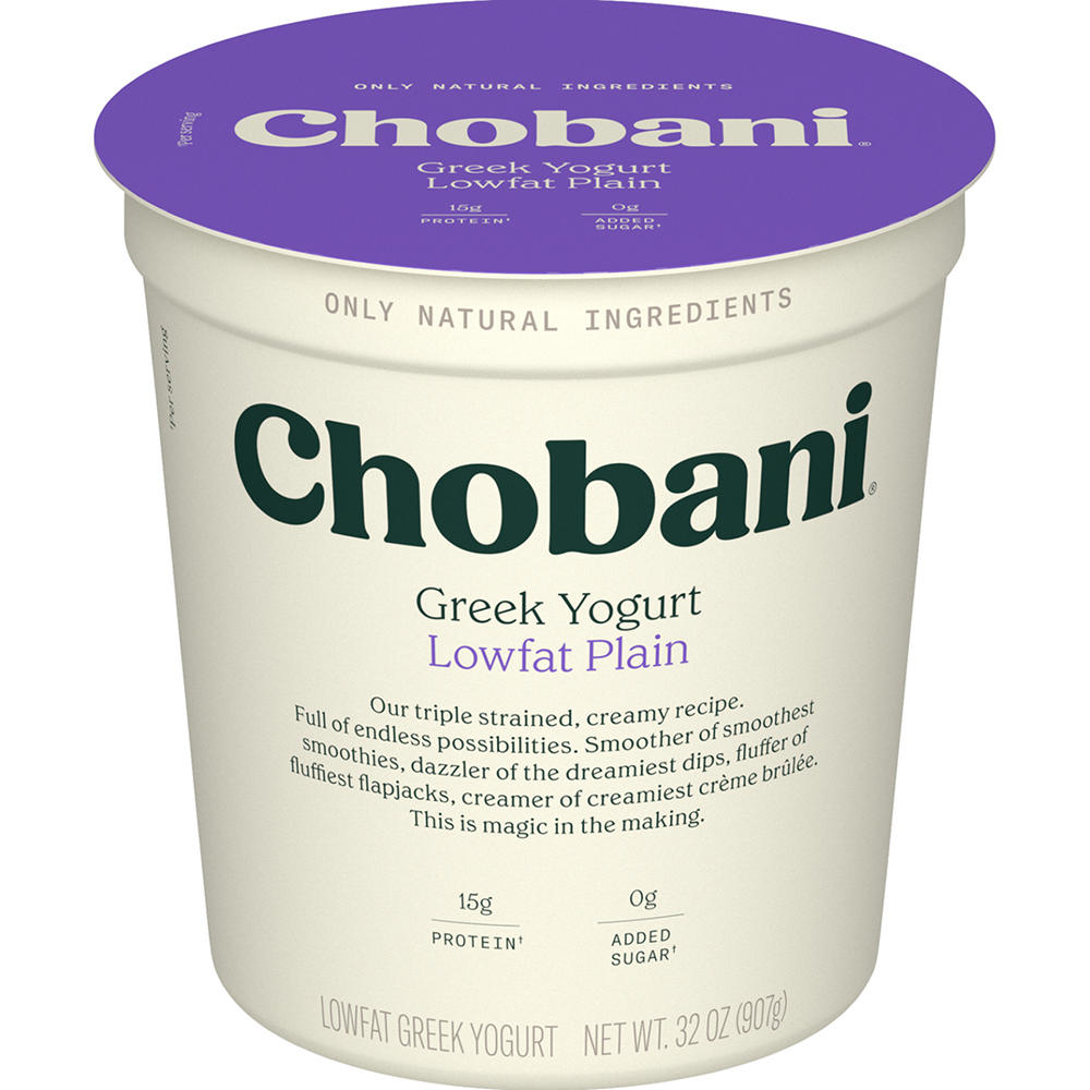 Chobani Lowfat Plain Greek Yogurt , 32 oz