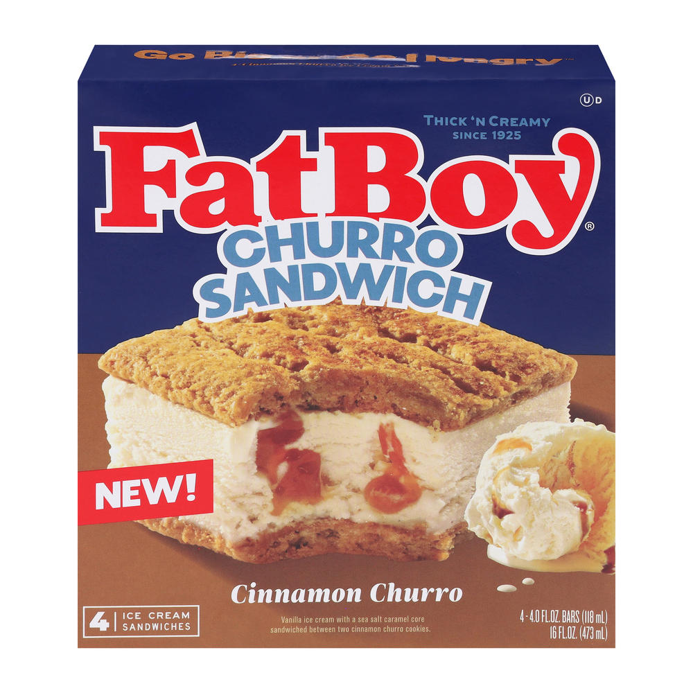 FatBoy Cinnamon Churro Ice Cream Sandwiches, 4 ct