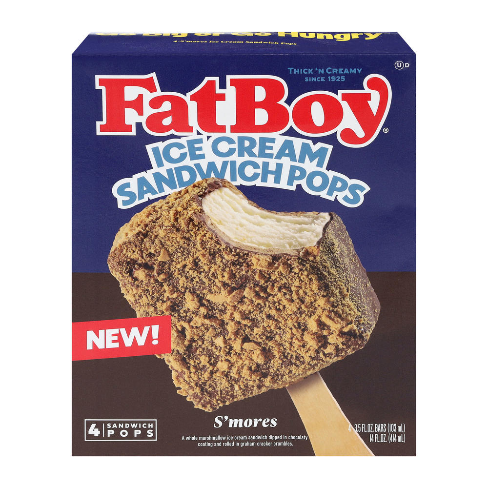 FatBoy S'mores Ice Cream Sandwich Pops, 4 ct