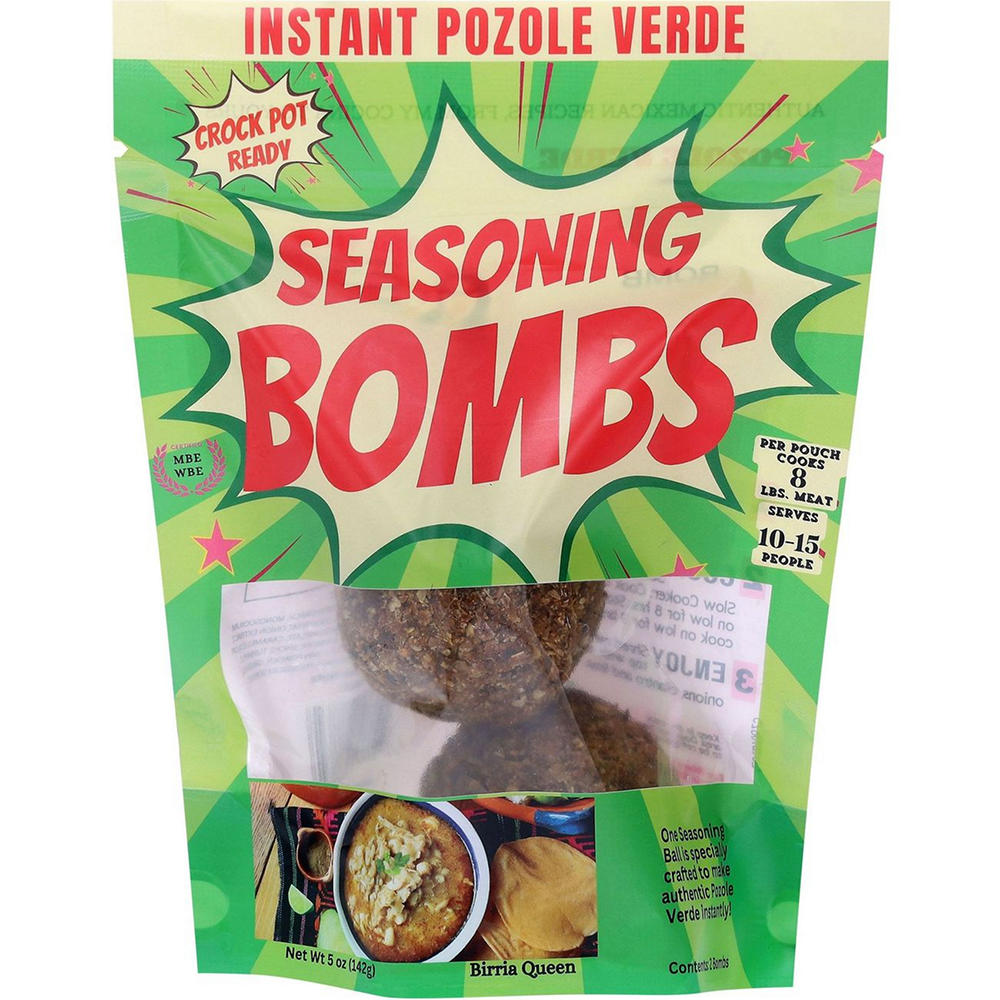Birria Queen Instant Pozole Verde Seasoning Bombs, 5 oz