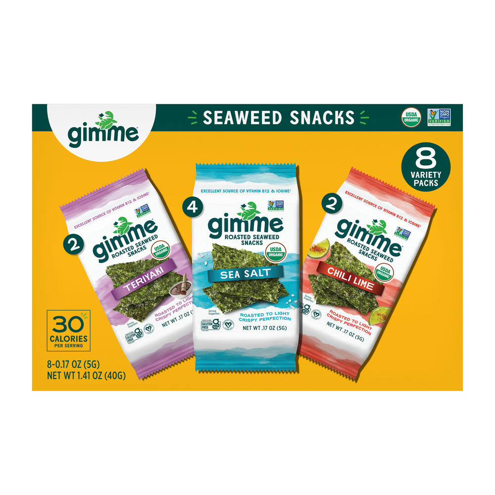 gimme Roasted Seaweed Snacks Variety Box, 8 ct