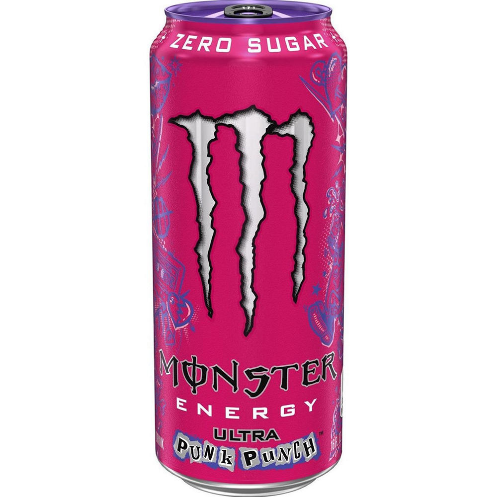 Monster Energy Ultra Zero Sugar Punk Punch Energy Drink, 16 oz