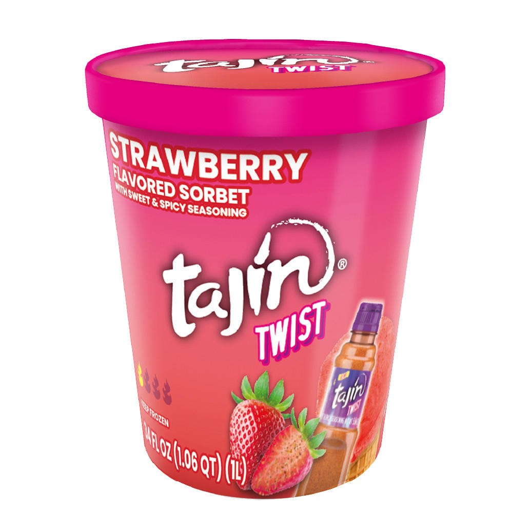 Tajin Twist Strawberry Sorbet with Sweet & Spicy  Seasoning, 34 oz