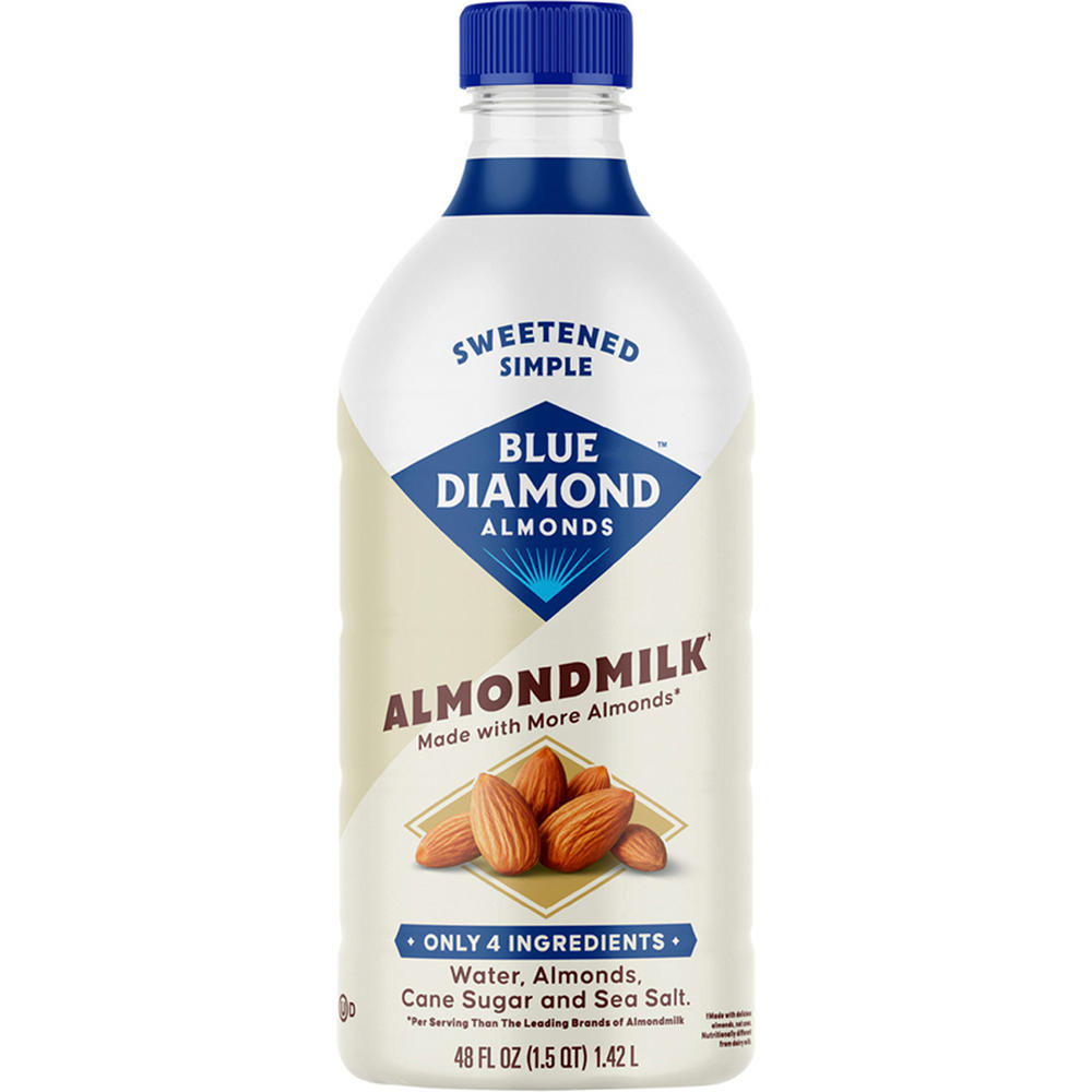 Blue Diamond Sweetened Simple Almond Milk, 48 oz