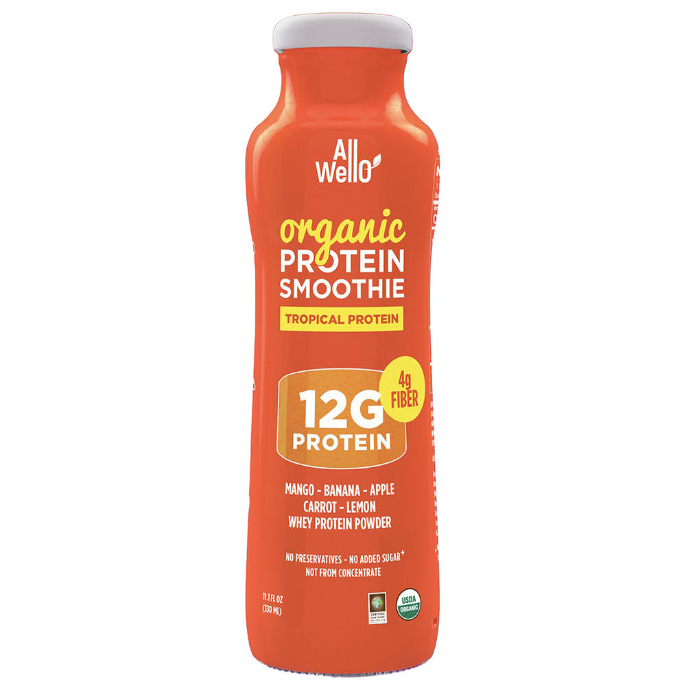 AllWellO Organic 12g Protein Smoothie - Tropical, 11.1 oz