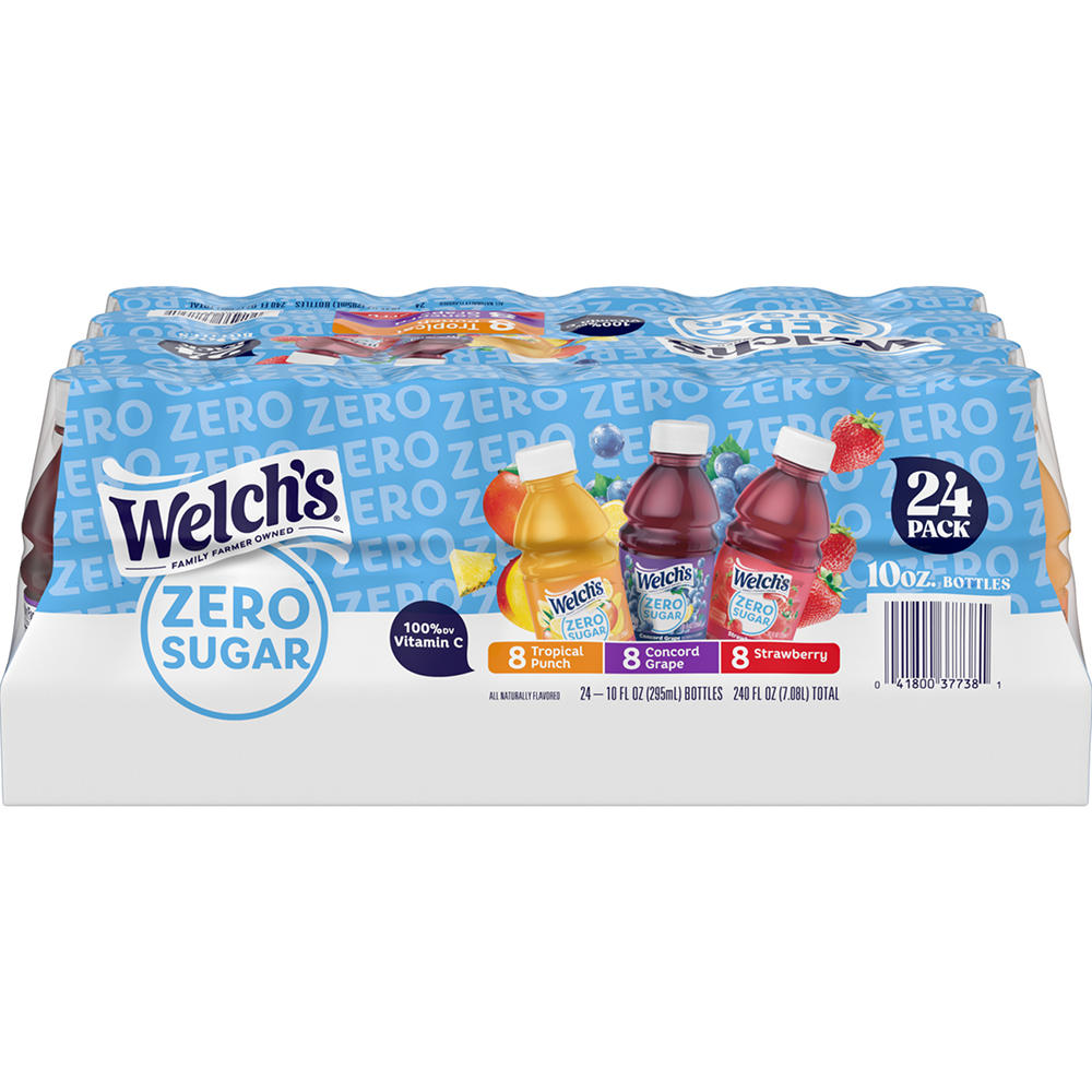 Welch's Zero Sugar Drink Bottles Variety Pack, 24 pk, 10 oz
