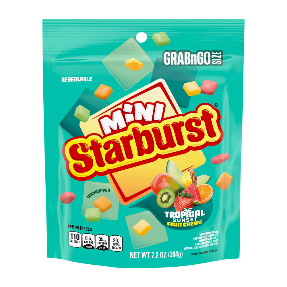 Starburst Mini Tropical - Grab N Go Size, 7.2 oz