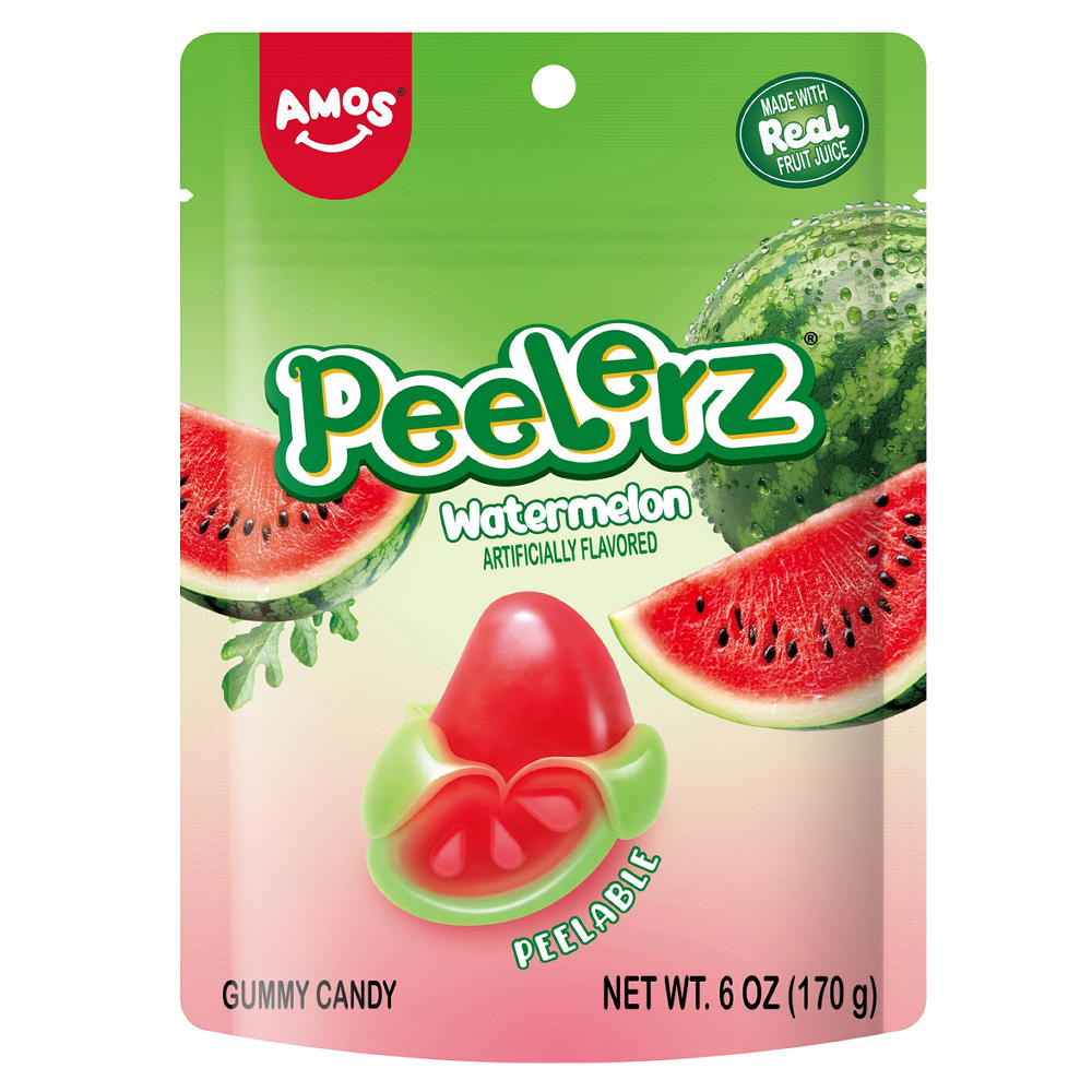 Amos Peelerz Watermelon Gummy Candy, 6 oz