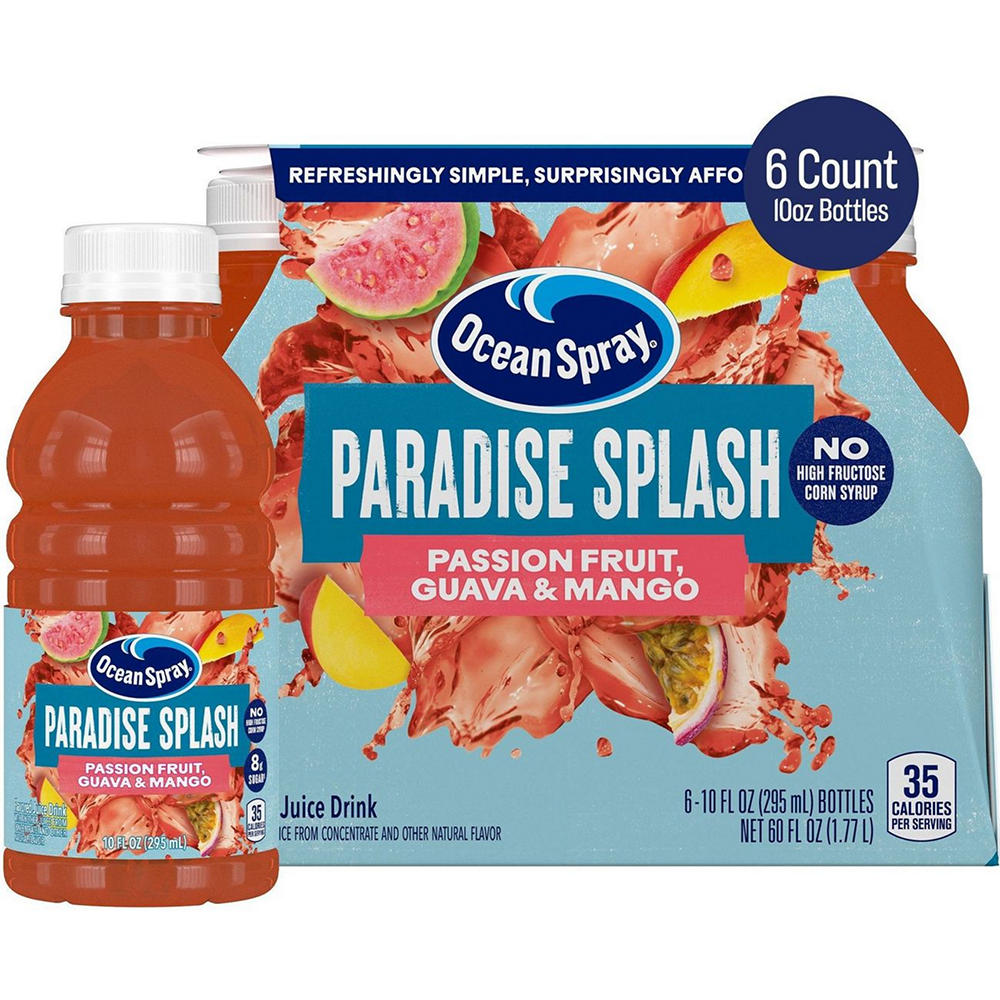 Ocean Spray Paradise Splash Juice 6 pk Bottles, 10 oz