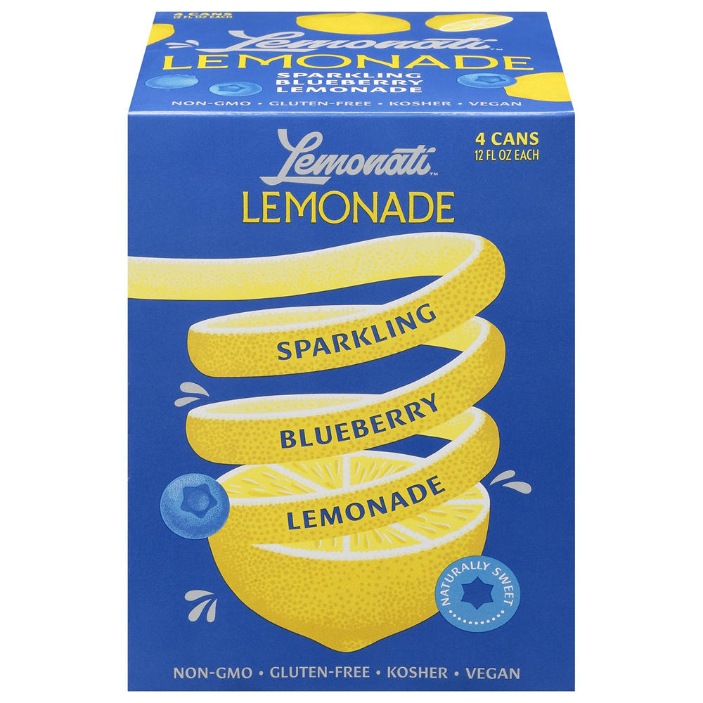 Lemonati Sparkling Blueberry Lemonade 4 pk Cans, 12 oz