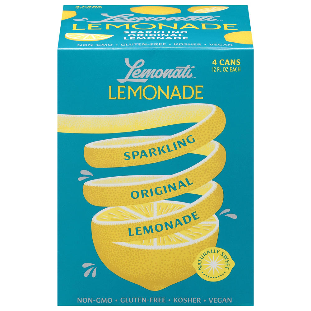 Lemonati Sparkling Original Lemonade 4 pk Cans, 12 oz