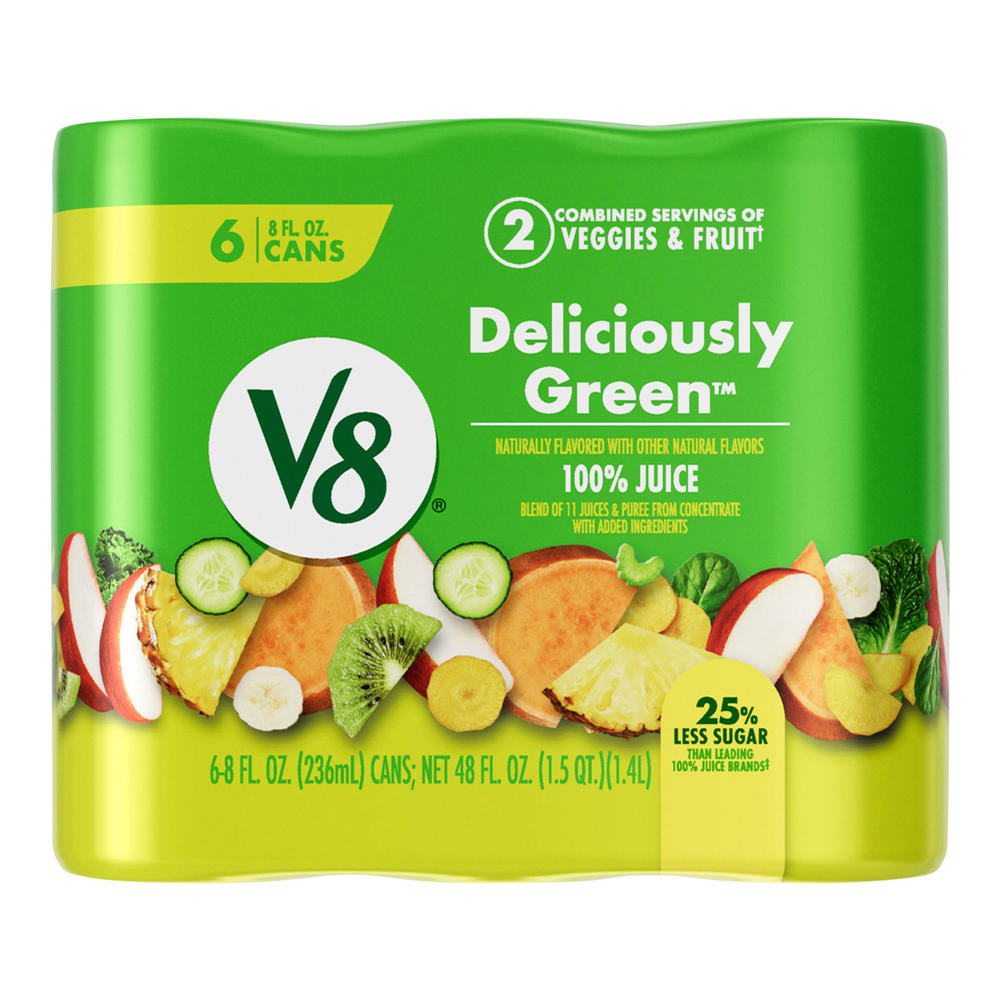 V8 Deliciously Green Juice 6 pk Cans, 8 oz