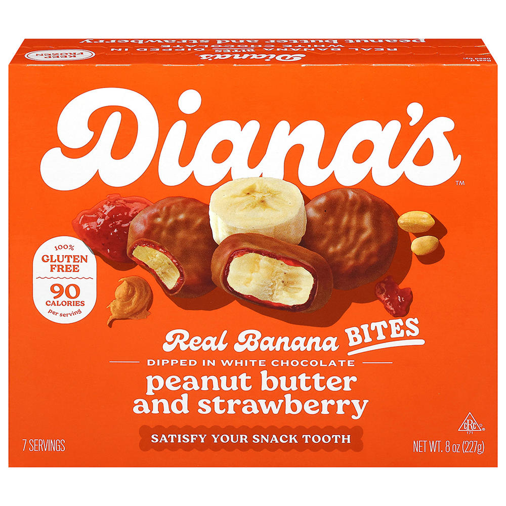 Diana's Bananas Peanut Butter & Strawberry Banana Bites, 8 oz