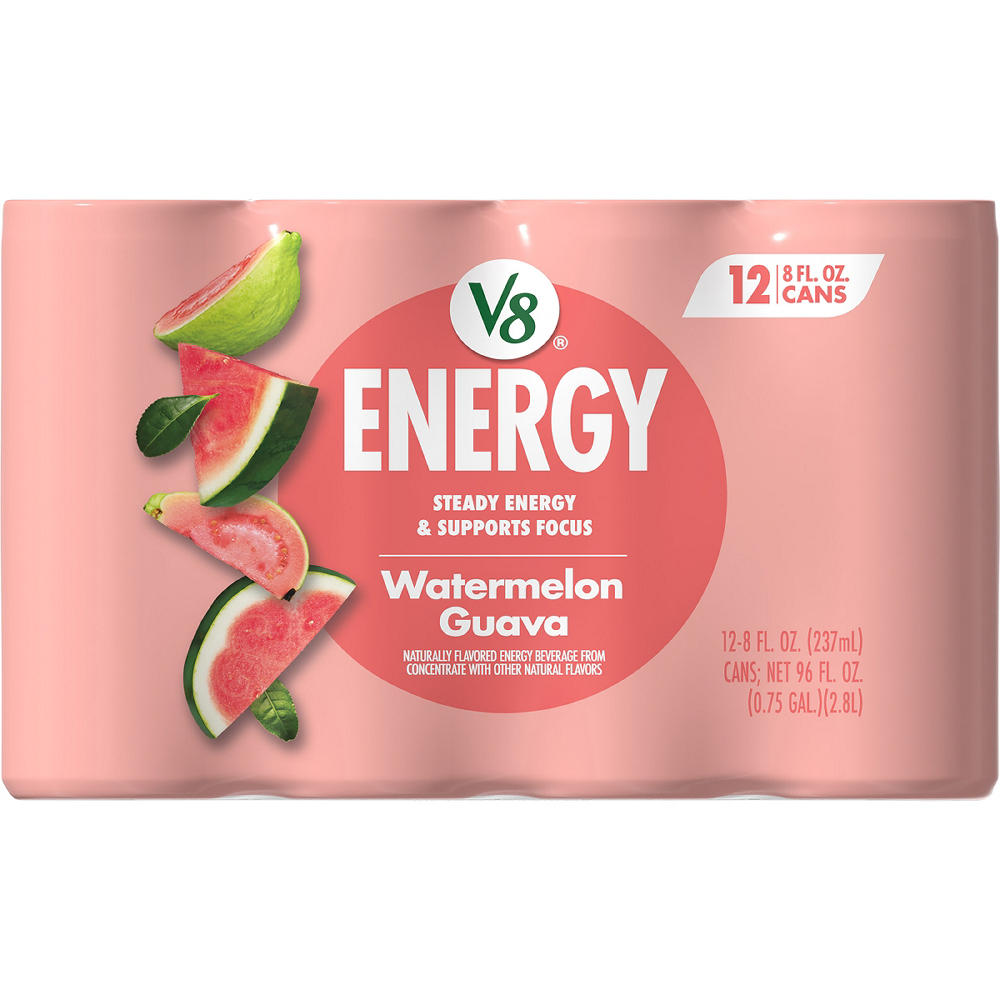 V8 Energy Watermelon Guava 12 pk Cans, 8 oz