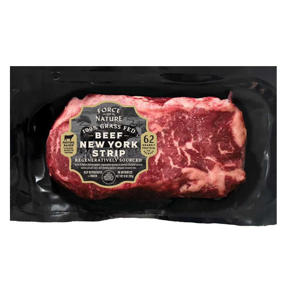 Force of Nature 100% Grass Fed Beef New York Strip, 10 oz