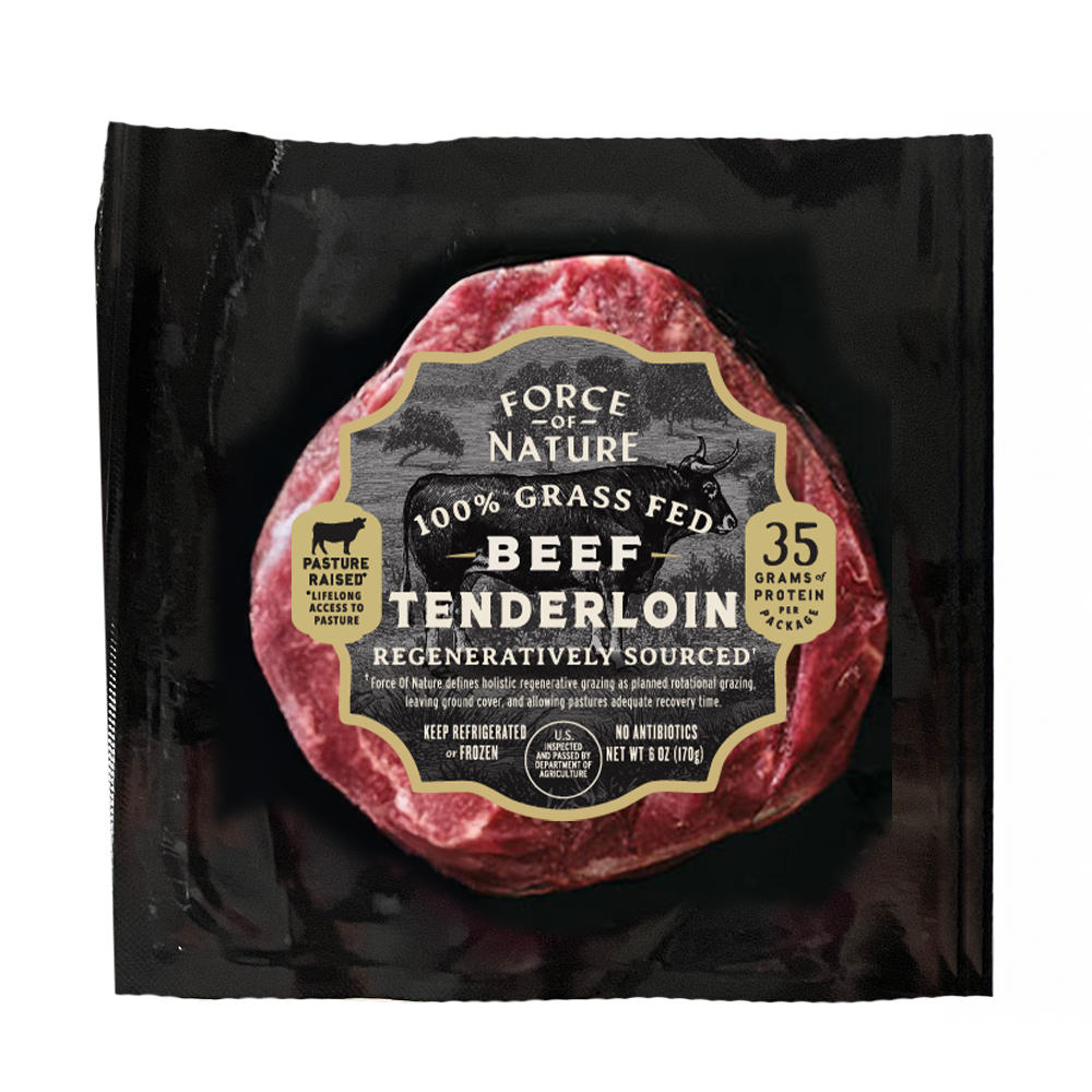 Force of Nature 100% Grass Fed Beef Tenderloin, 6 oz