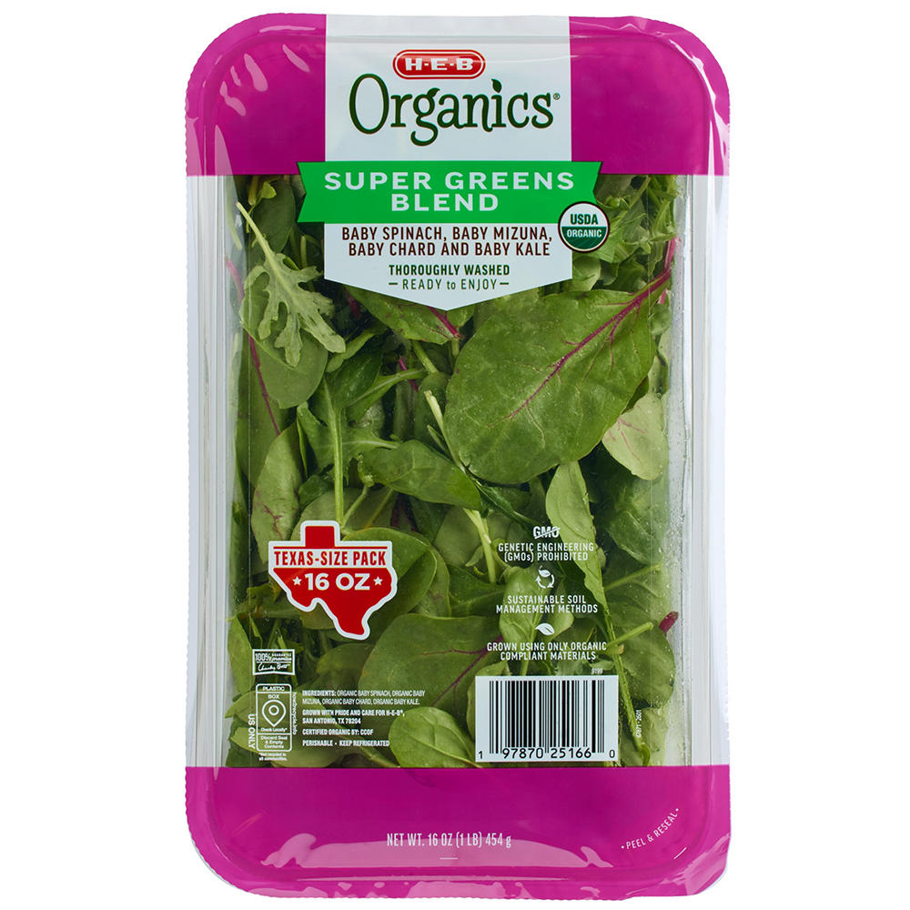 H-E-B Organics Super Greens - Texas-Size Pack, 16 oz