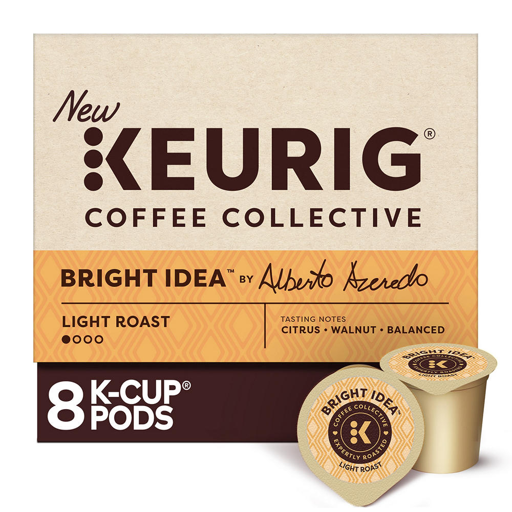 Keurig Coffee Collective Bright Idea Light Roast Single Serve Coffee K Cups, 8 ct