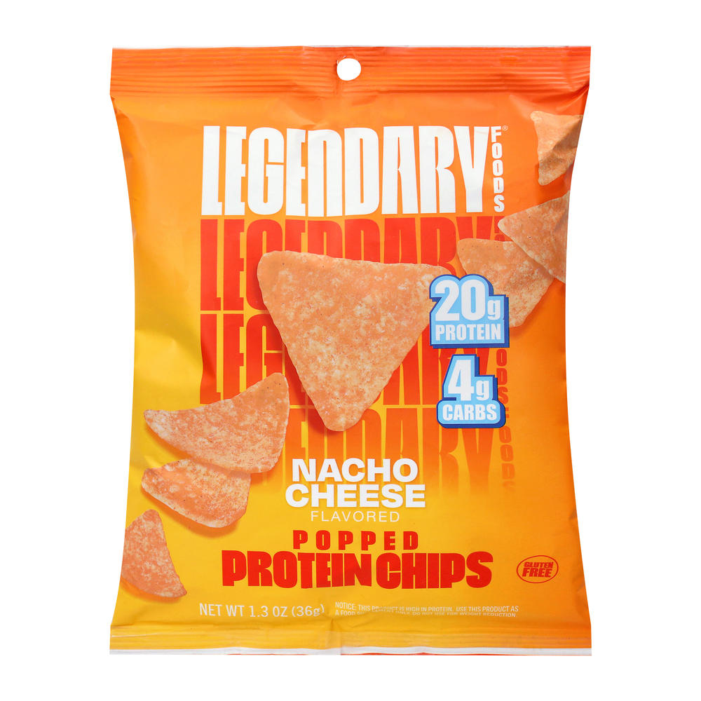 Legendary Foods Nacho Cheese Popped Protein Chips - 20g Protein, 1.3 oz