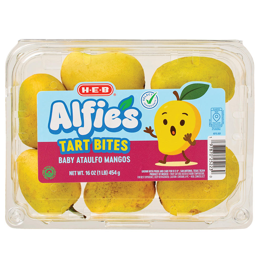 H-E-B Alfie's Tart Bites Baby Ataulfo Mangos, 16 oz