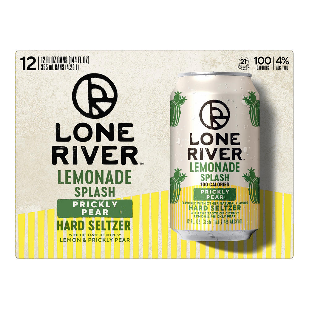 Lone River Lemonade Splash Prickly Pear 12 pk Cans, 12 oz