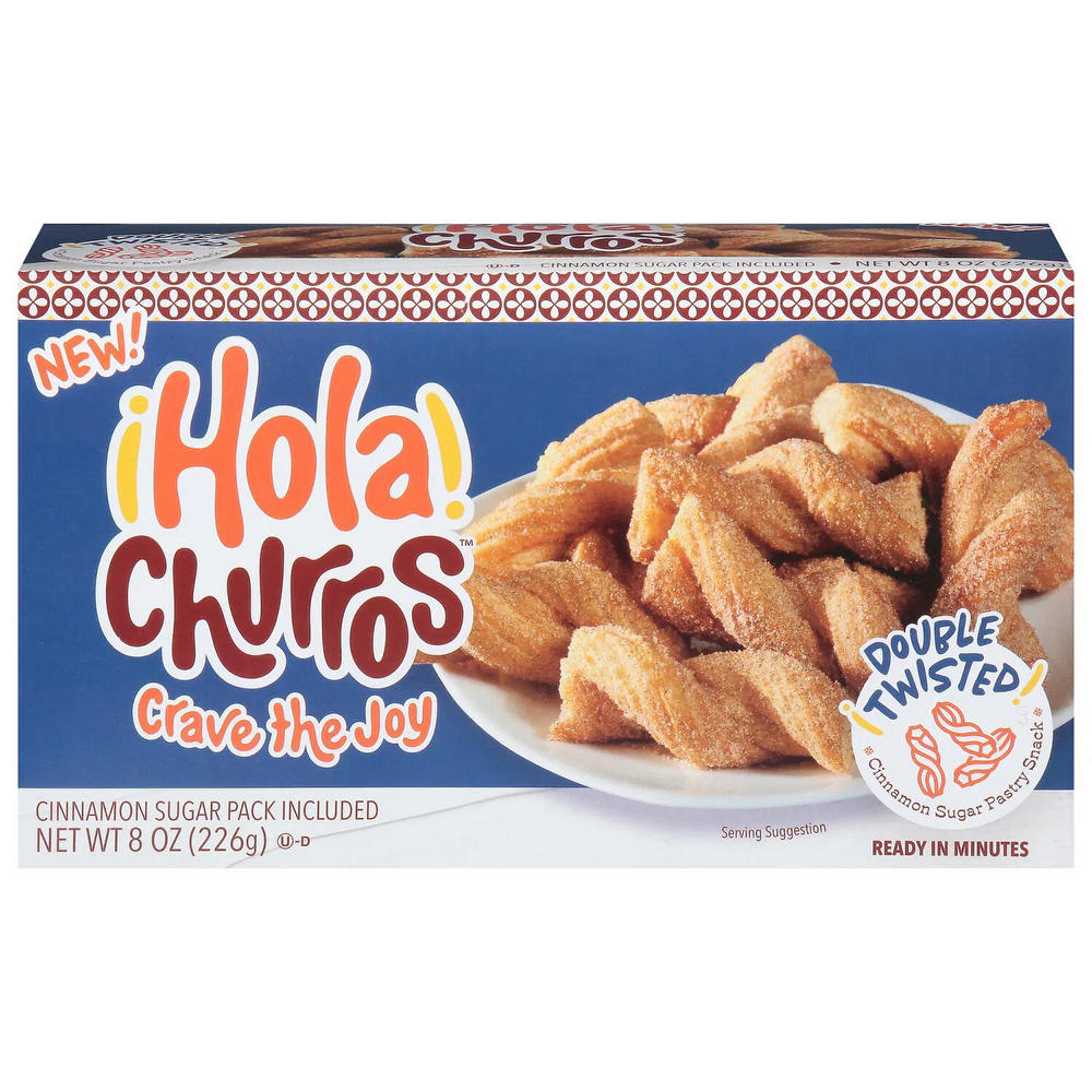 ¡Hola! Churros Double Twisted Cinnamon Sugar Pastry Snacks, 8 oz