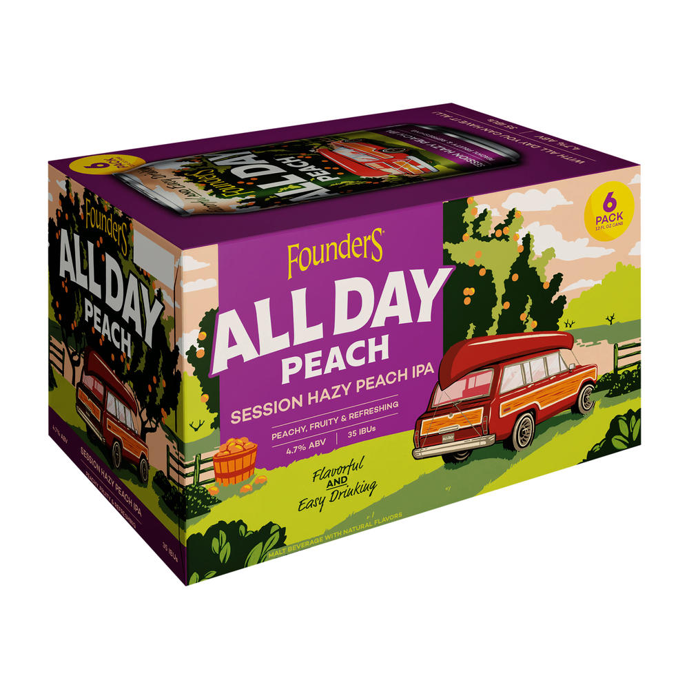 Founders All Day Session Hazy Peach IPA 6 pk Cans, 12 oz