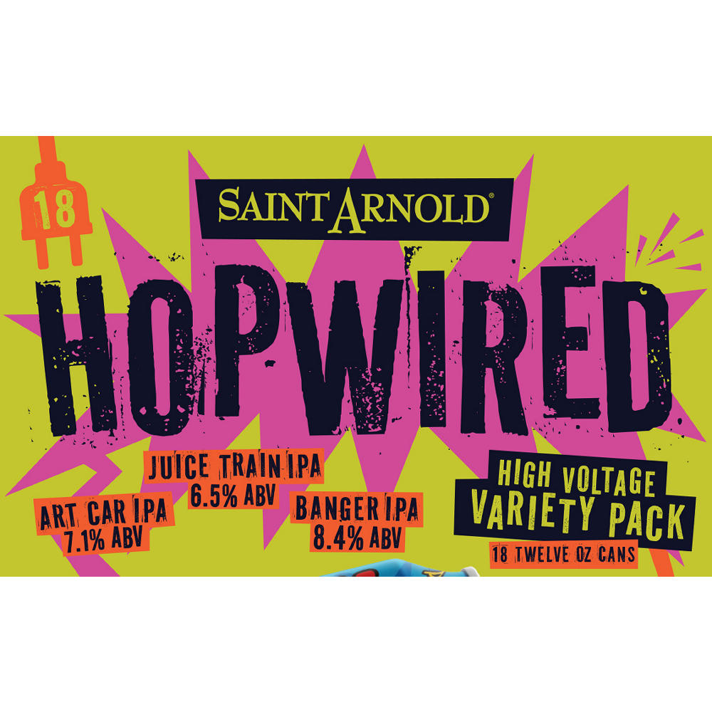 Saint Arnold Hop Wired High Voltage Variety Pack 18 pk Cans, 12 oz