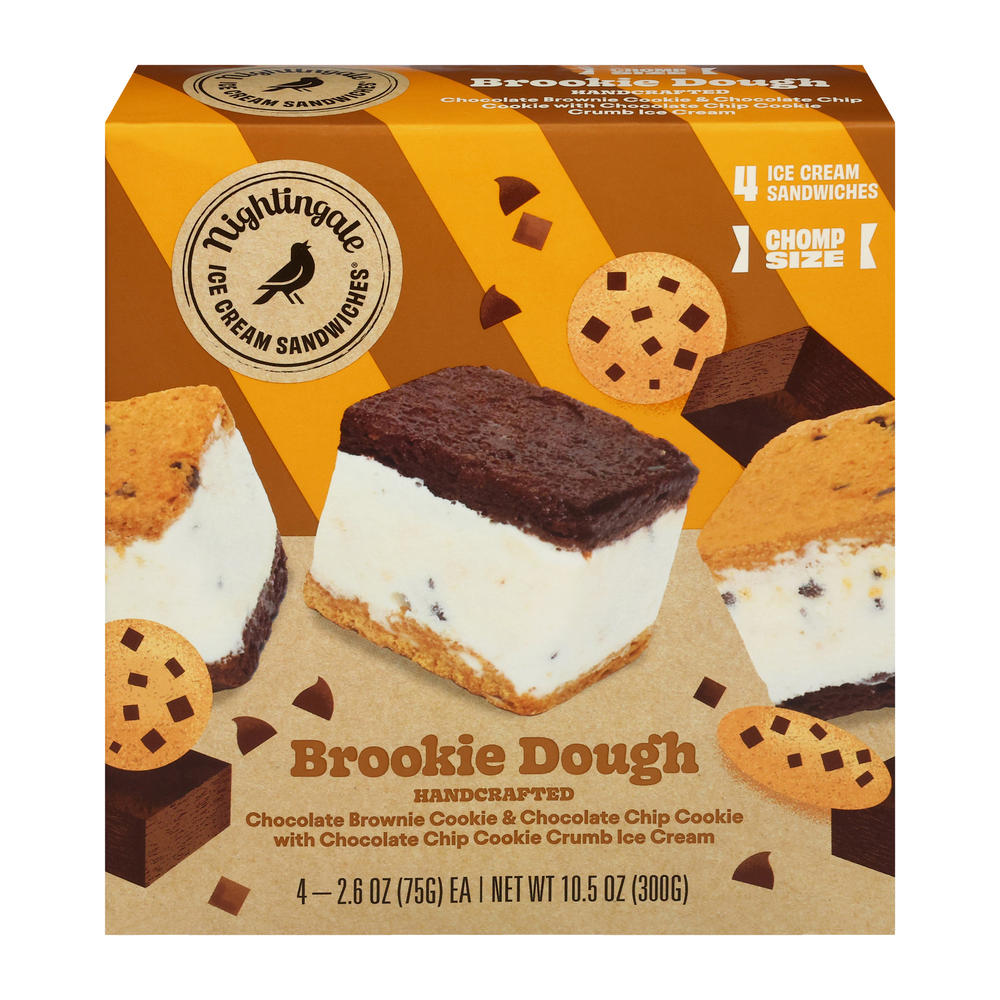 Nightingale Brookie Dough Ice Cream Sandwiches, 4 ct