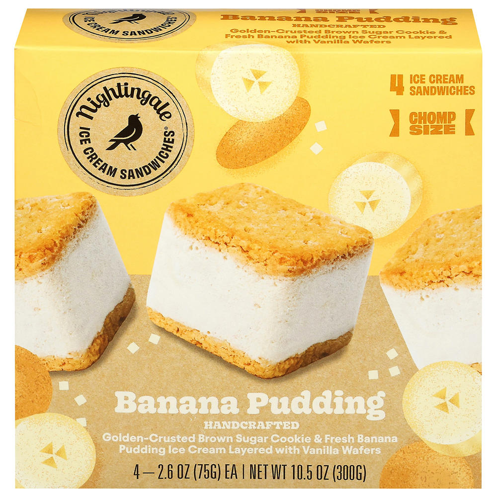 Nightingale Banana Pudding Ice Cream Sandwiches, 4 ct