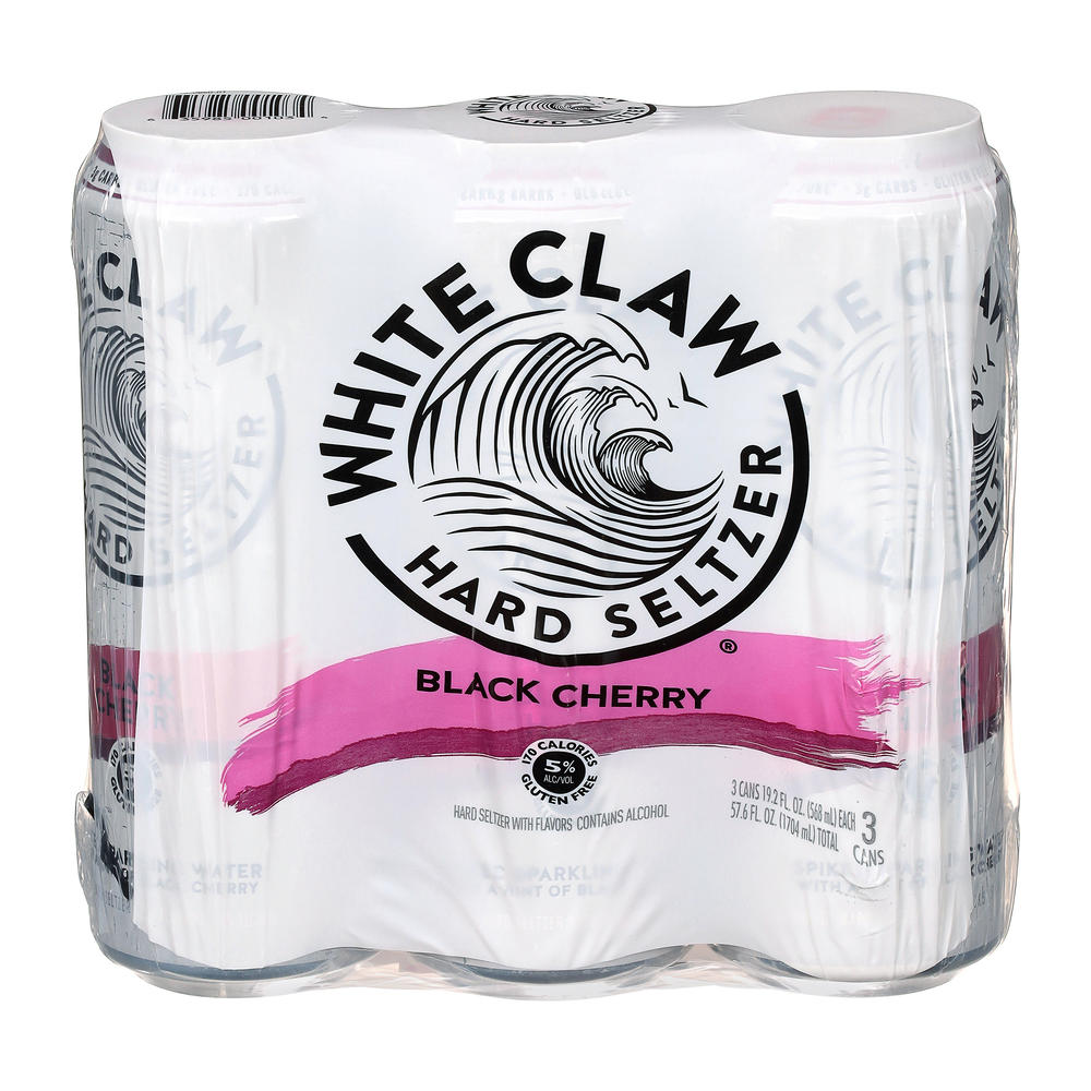 White Claw Black Cherry 3 pk Cans, 19.2 oz