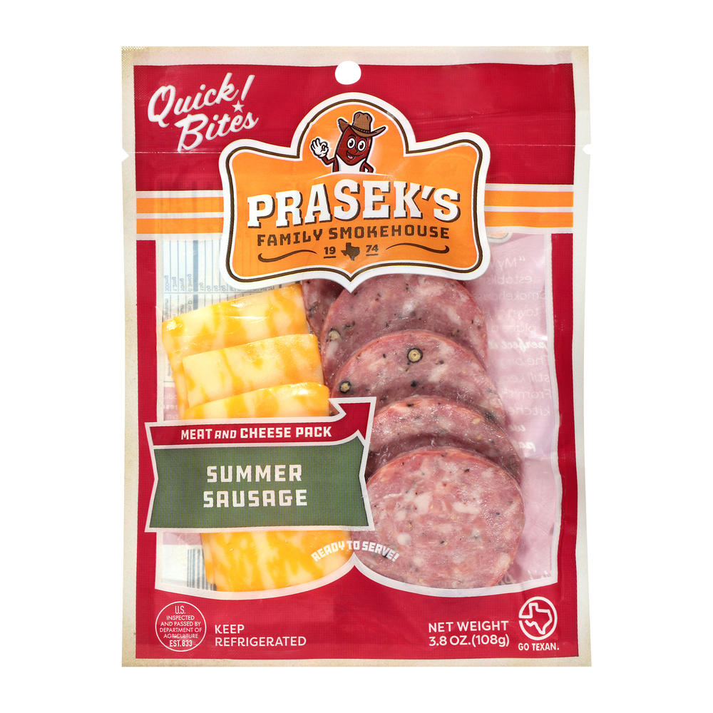 Prasek's Summer Sausage & Colby Jack Cheese Quick Bites, 3.8 oz