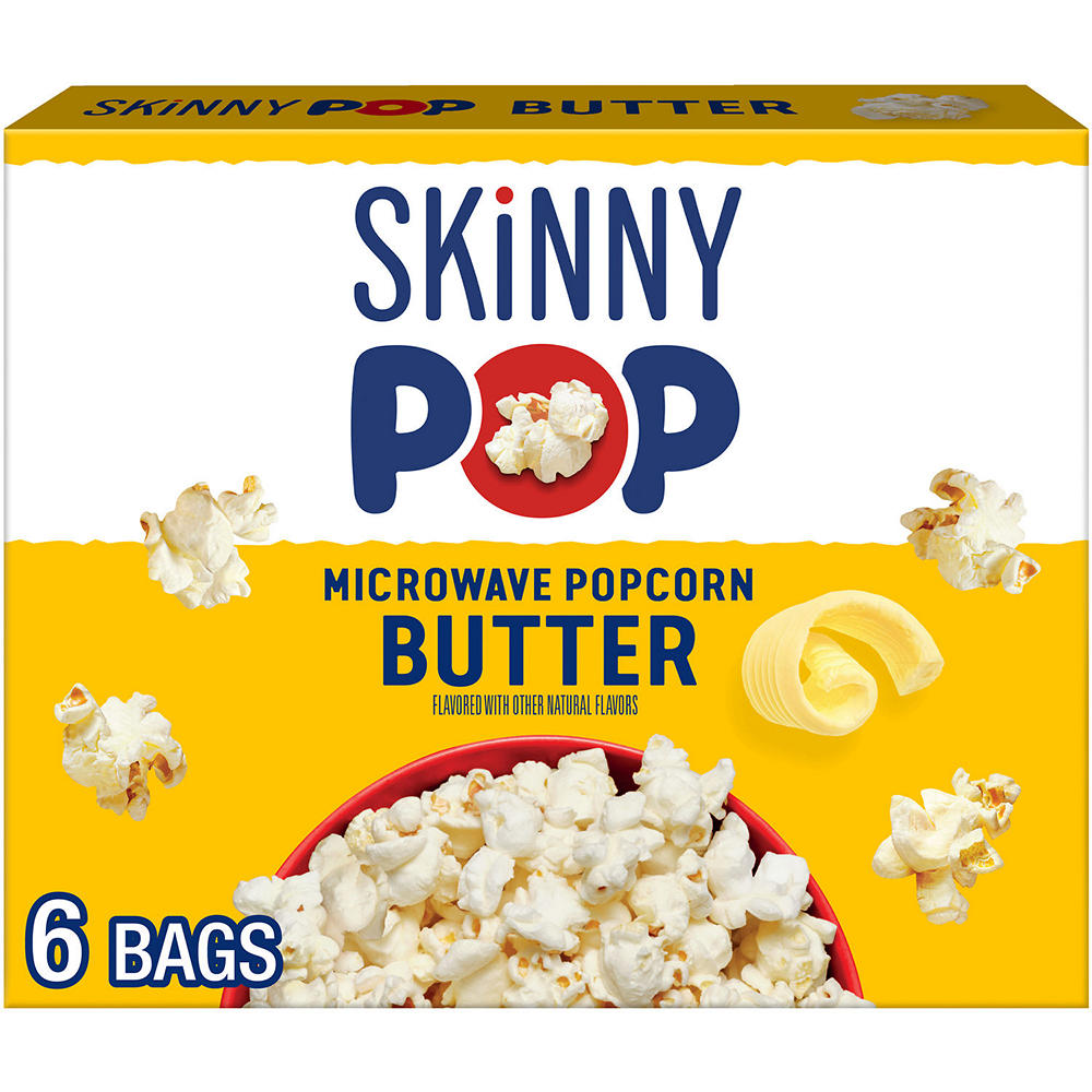 SKINNYPOP Microwavable Popcorn - Butter, 6 ct
