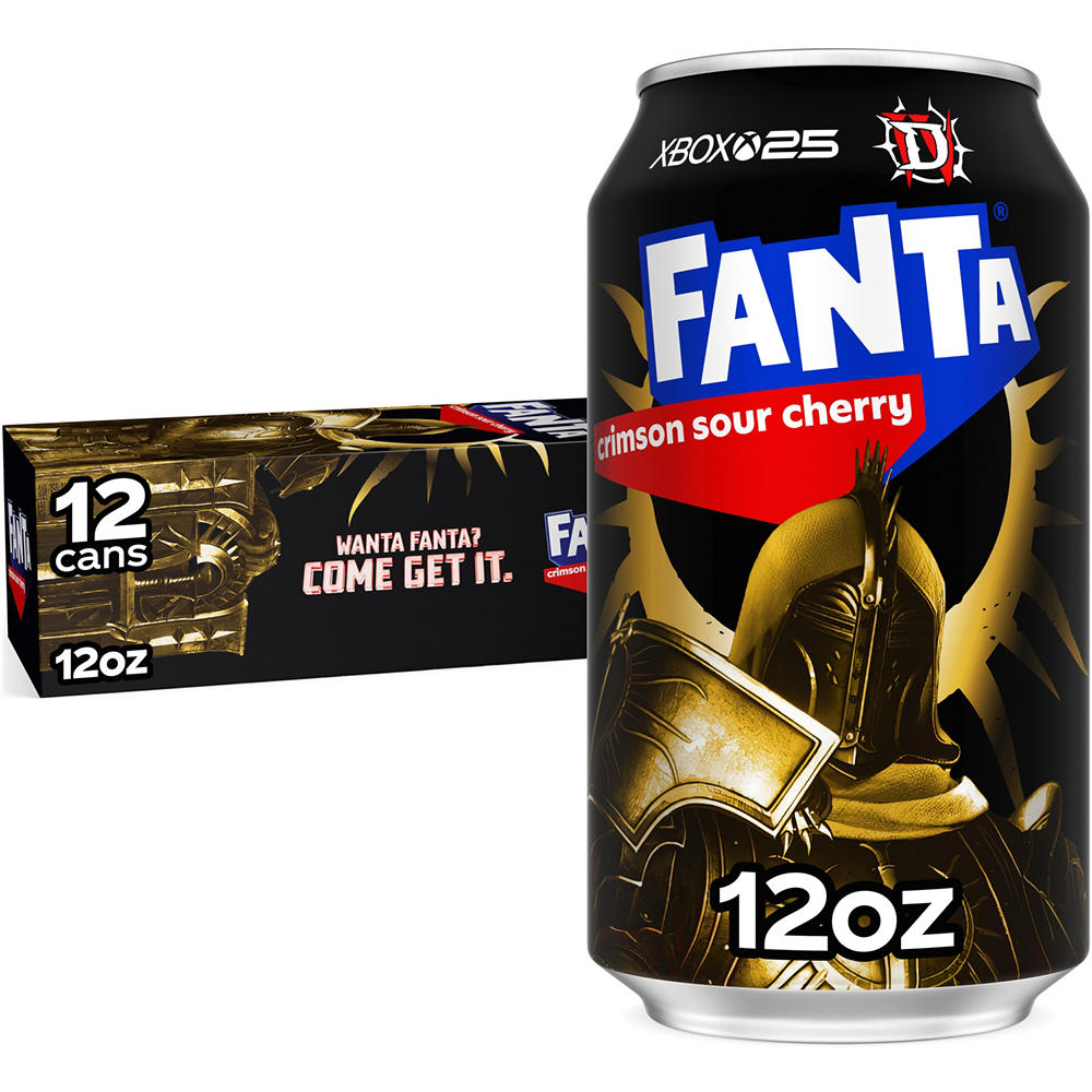 Fanta Crimson Sour Cherry Soda Soft Drink Fridge Pack 12 pk Cans, 12 oz
