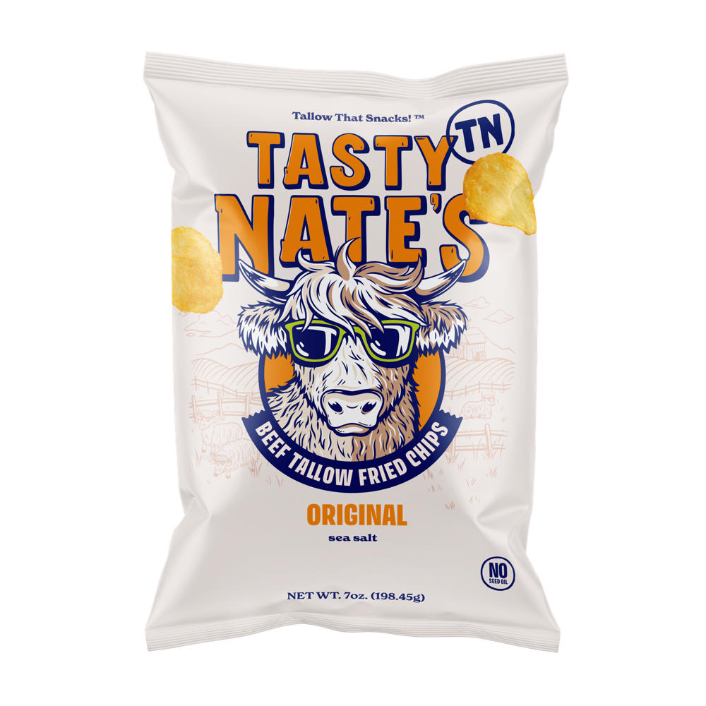 Tasty Nate's Beef Tallow Fried Potato Chips - Original Sea Salt, 7 oz
