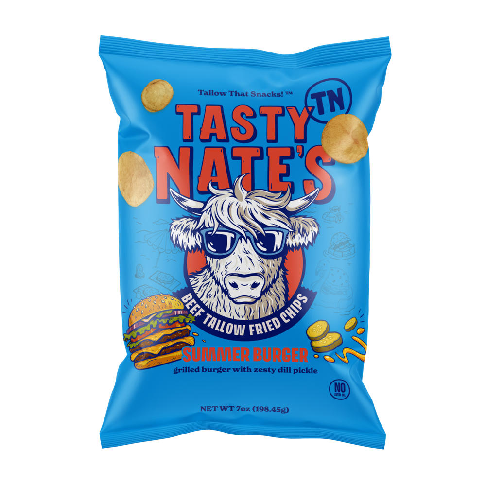 Tasty Nate's Beef Tallow Fried Potato Chips - Summer Burger, 7 oz