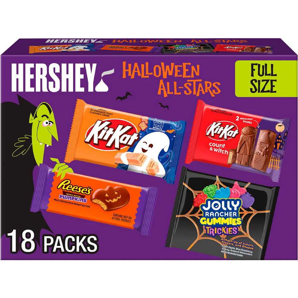 Reese’s, Kit Kat And Jolly Rancher Assorted Halloween Full Size Candy Bulk Box, 18 ct
