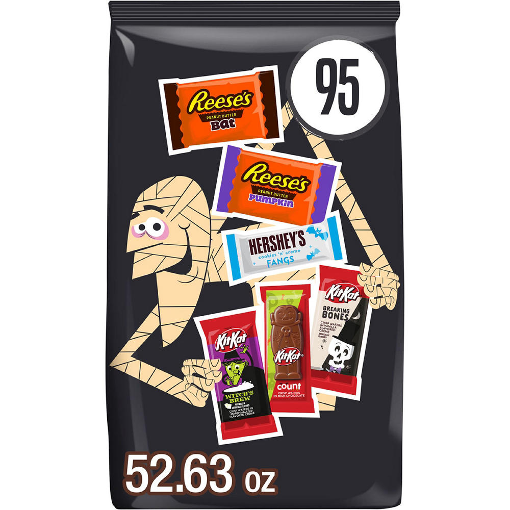 Hershey's, Kit Kat And Reese's Assorted Halloween Candy Bulk Variety Bag, 95 pc