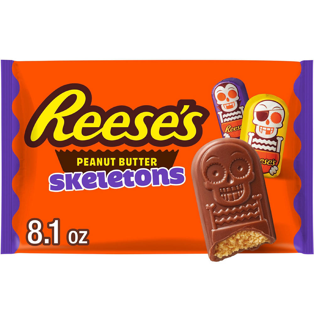 Reese's Chocolate Peanut Butter Creme Skeletons Halloween Candy Bag, 8.1 oz
