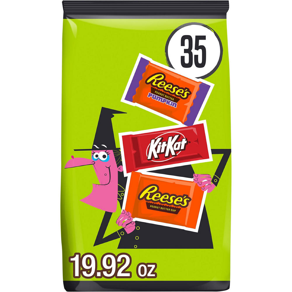 Kit Kat And Reese's Assorted Chocolate Halloween Candy Variety Bag, 35 pc