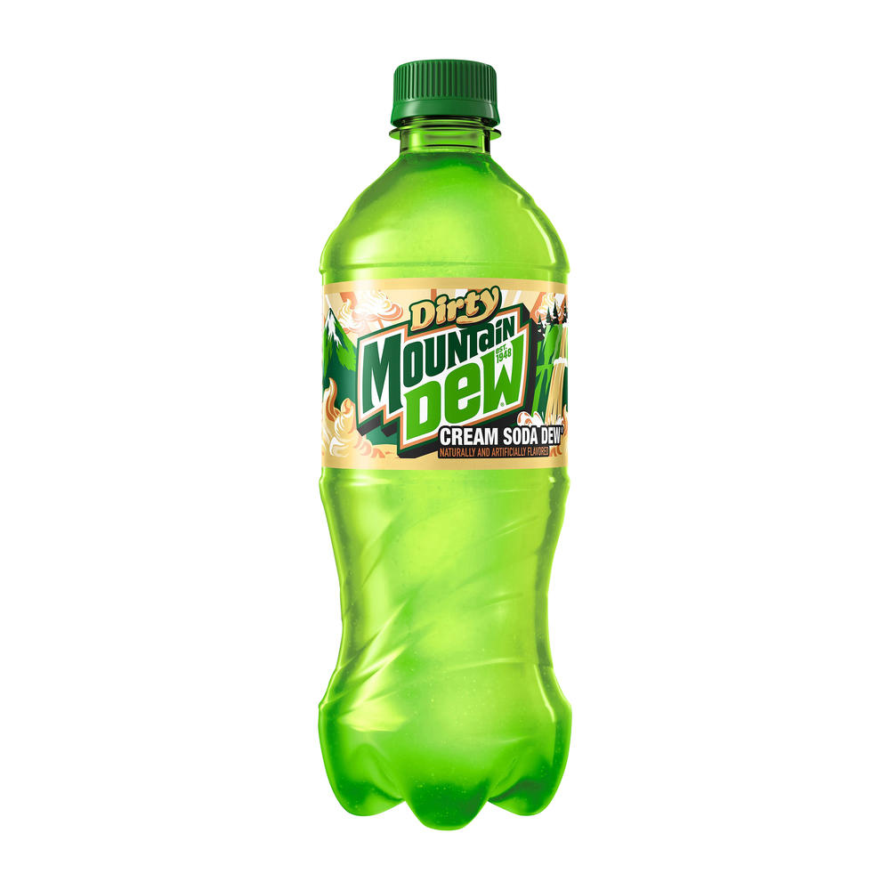 Mountain Dew Dirty Dew Cream Soda Soft Drink, 20 oz