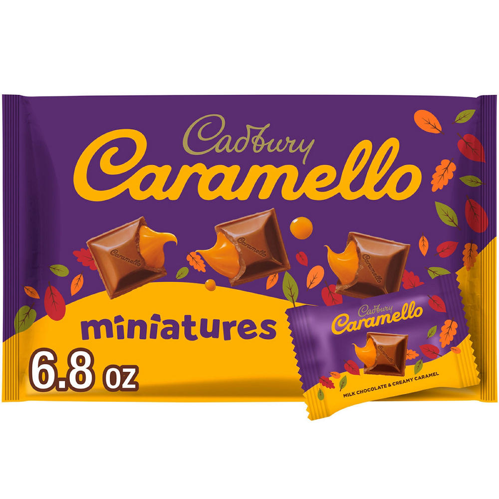 Cadbury Caramello Miniatures Milk Chocolate Caramel Fall Candy Bag, 6.8 oz