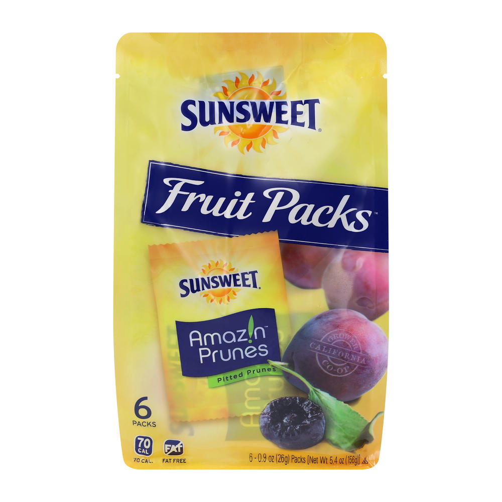 Sunsweet Amazin Prunes Fruit Packs, 6 ct