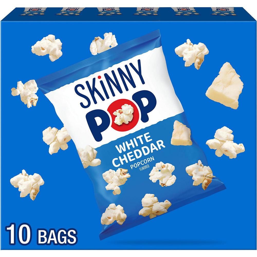 SKINNYPOP Popped Popcorn Multipack Bags - White Cheddar, 10 ct