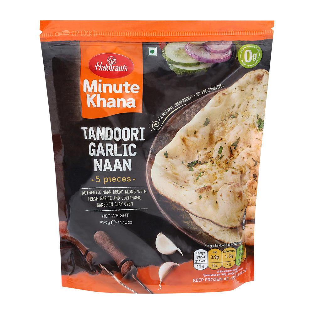 Haldiram's Frozen Tandoori Garlic Naan, 14.1 oz