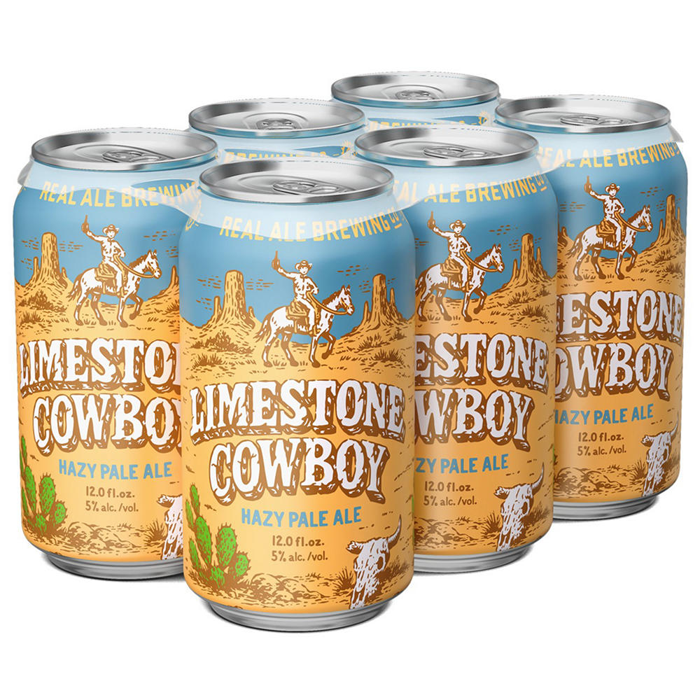 Real Ale Limestone Cowboy Hazy Pale Ale 6 pk Cans, 12 oz