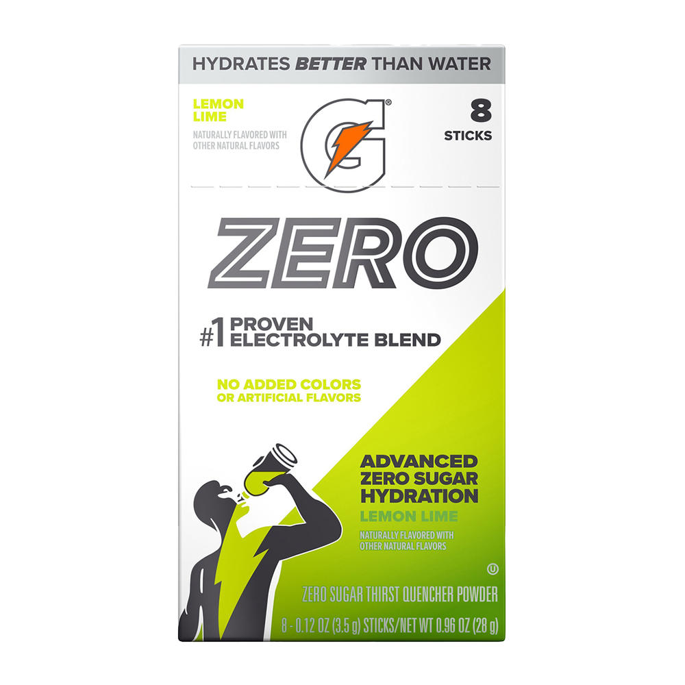 Gatorade Zero Sugar Advanced Hydration Stick Packs - Lemon Lime, 8 ct